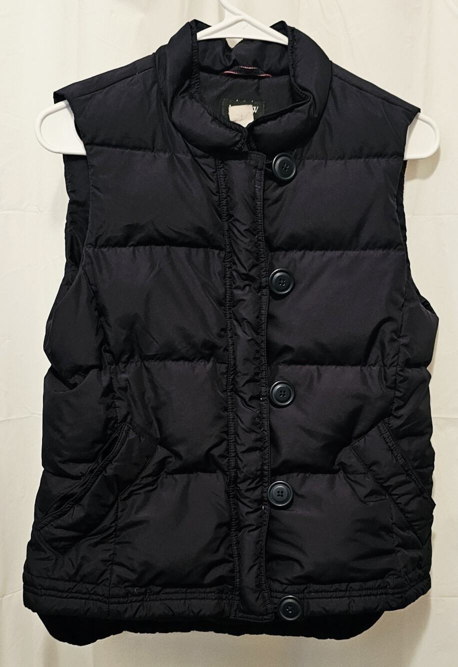 J. Crew Womens Winter Packable Puffer Vest Size Small Navy Blue